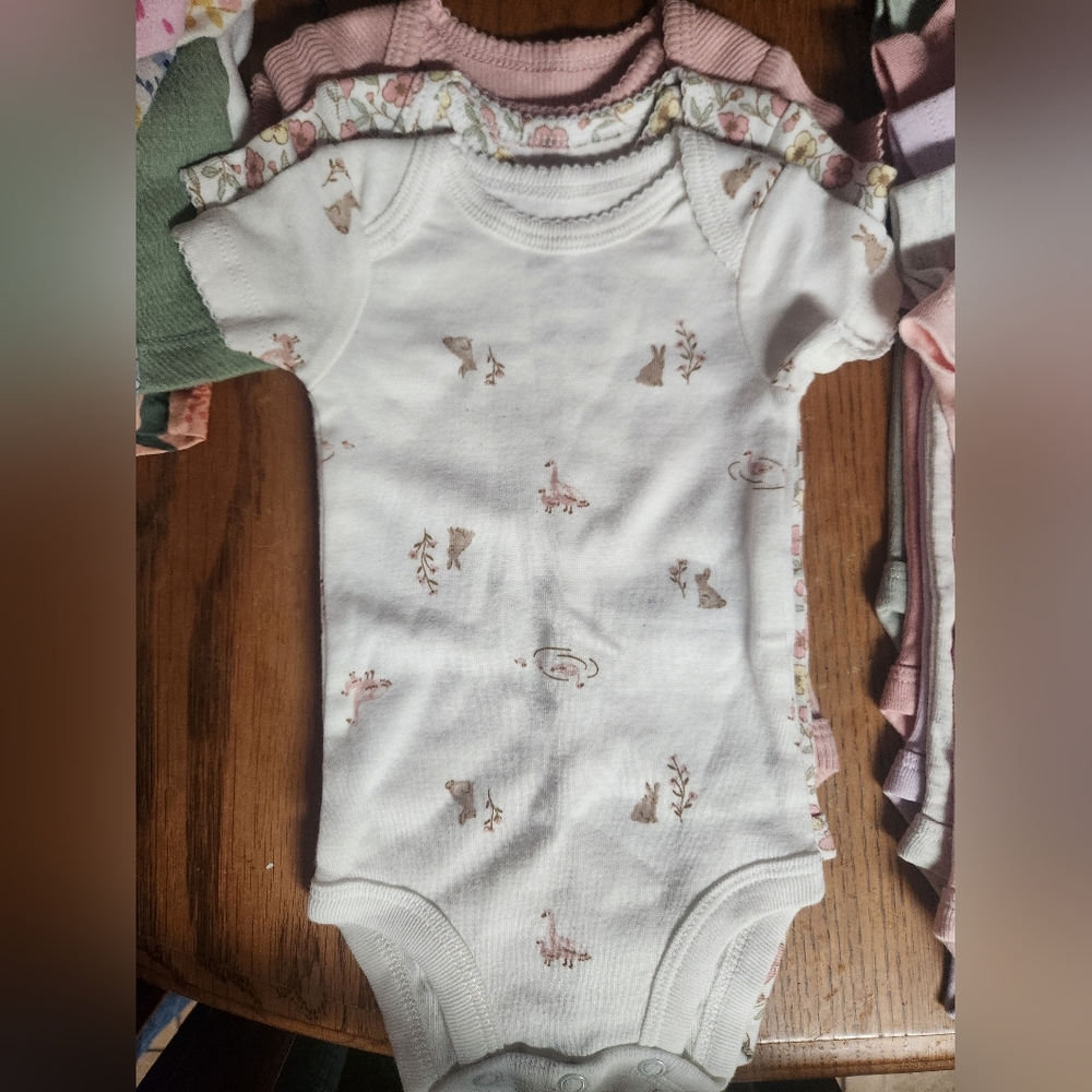 Carter's White and Brown Animal Print Onesie